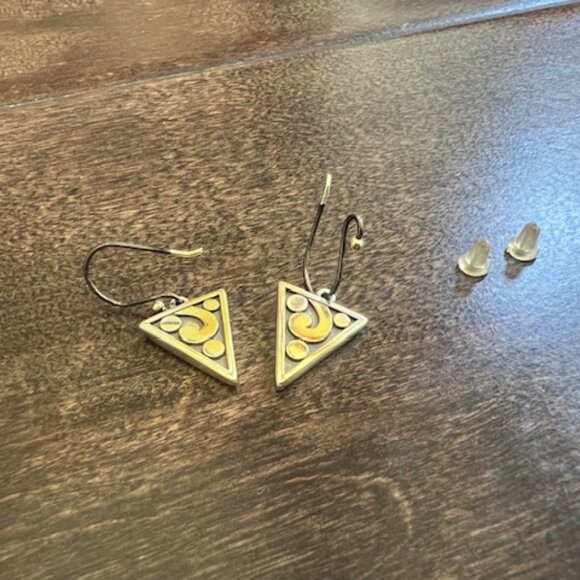 Brighton “Contempo Ice” Reversible Triangle Earrings – Silver + Crystal - Picture 10 of 11